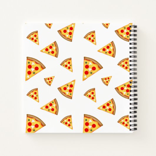 Koele en leuke pizza plakjes patroon Monogram wit Notitieboek (Achterkant)