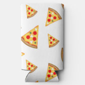 Koele en leuke pizza plakjes patroon Monogram wit Seltzer Blikjeskoeler (Achterkant)