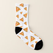 Koele en leuke pizza plakjes patroon Monogram wit Sokken (Links binnenkant)