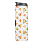 Koele en leuke pizza plakjes patroon Monogram wit Thermosbeker (Geroteerd rechts)