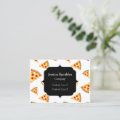 Koele en leuke pizza plakjes patroon Monogram wit Visitekaartje (Staand voorkant)