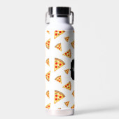Koele en leuke pizza plakjes patroon Monogram wit Waterfles (Voorkant)