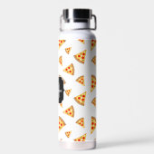 Koele en leuke pizza plakjes patroon Monogram wit Waterfles (Achterkant)