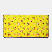 Koele en leuke pizza plakjes patroon neon geel bureaumat (Voorkant)