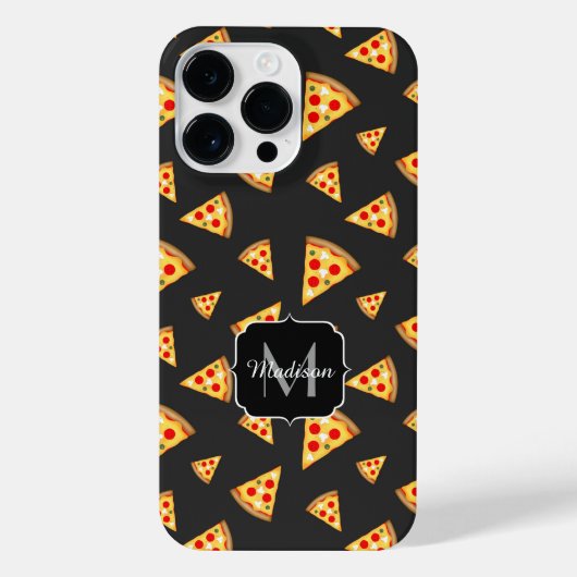 Koele en leuke pizza plakjes patroon op maat Monog iPhone Hoesje (Achterkant)