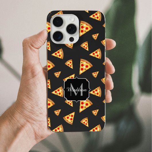Koele en leuke pizza plakjes patroon op maat Monog iPhone Hoesje