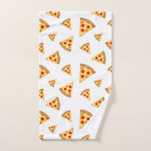 Koele en leuke pizza plakjes patroon op wit bad handdoek (Handdoek)