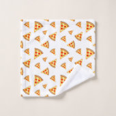 Koele en leuke pizza plakjes patroon op wit bad handdoek (Wasdoekje)