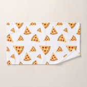 Koele en leuke pizza plakjes patroon op wit bad handdoek (Handdoek)