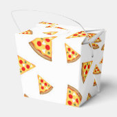 Koele en leuke pizza plakjes patroon op wit bedankdoosjes (Achterkant)