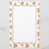 Koele en leuke pizza plakjes patroon op wit briefpapier (Voorkant)