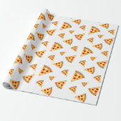 Koele en leuke pizza plakjes patroon op wit cadeaupapier (Uitgerold)