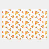 Koele en leuke pizza plakjes patroon op wit inpakpapier vel (Voorkant 2)