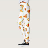 Koele en leuke pizza plakjes patroon op wit leggings (Links)