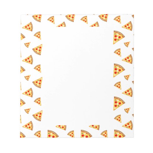Koele en leuke pizza plakjes patroon op wit notitieblok (Voorkant)