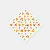 Koele en leuke pizza plakjes patroon op wit servet (Hoek)