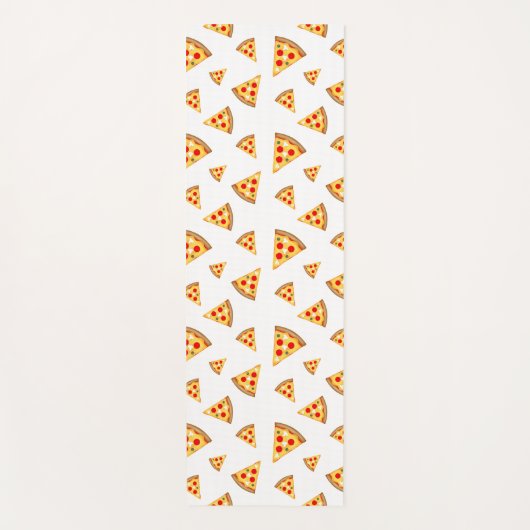 Koele en leuke pizza plakjes patroon op wit yogamat (Voorkant)