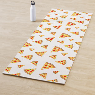 Koele en leuke pizza plakjes patroon op wit yogamat