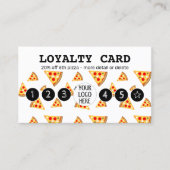 Koele en leuke pizza plakjes patroon Uw logo wit Klantenkaartje (Voorkant)