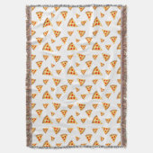 Koele en leuke pizza plakjes patroon wit deken (Voorkant Verticaal)