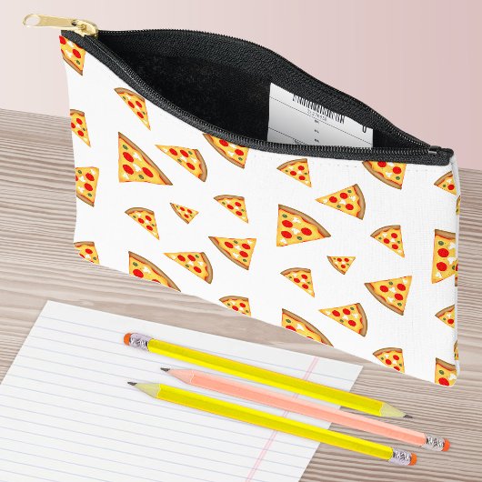 Koele en leuke pizza plakjes patroon wit etui