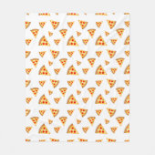 Koele en leuke pizza plakjes patroon wit fleece deken (Voorkant)
