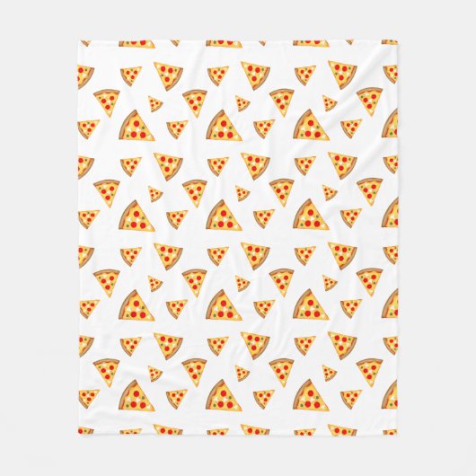 Koele en leuke pizza plakjes patroon wit fleece deken (Voorkant)