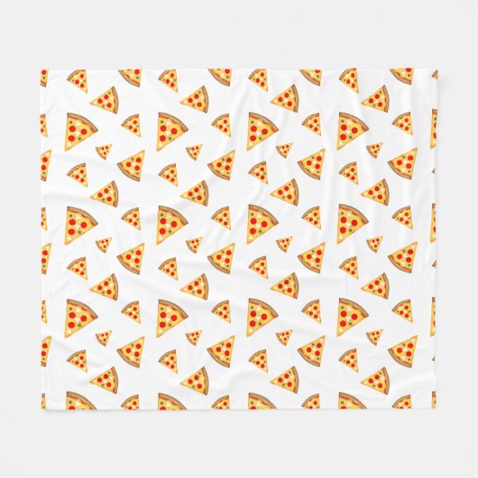 Koele en leuke pizza plakjes patroon wit fleece deken (Voorkant (Horizontaal))