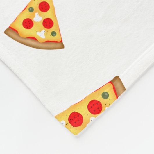 Koele en leuke pizza plakjes patroon wit fleece deken (Hoek)