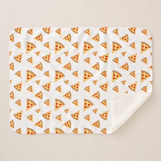 Koele en leuke pizza plakjes patroon wit sherpa deken (Voorkant (horizontaal))