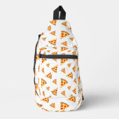 Koele en leuke pizza plakjes patroon wit sling bag (Voorkant)