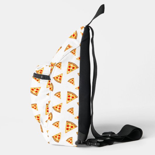 Koele en leuke pizza plakjes patroon wit sling bag (Rechts)