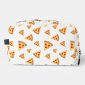 Koele en leuke pizza plakjes patroon wit toilettasje (Voorkant)