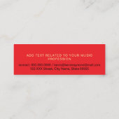 Koele en moderne muziekleraar rode kleur mini visitekaartje (Achterkant)