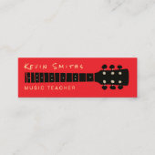 Koele en moderne muziekleraar rode kleur mini visitekaartje (Voorkant)