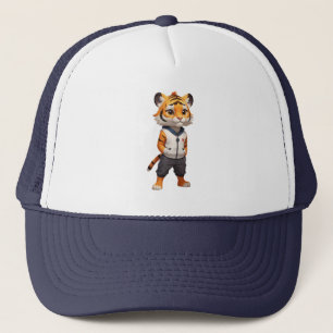 Koele en Schattige Cartoon Tiger Illustratie Trucker Pet