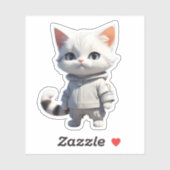 Koele en Schattige kattenillustratie Sticker (Vel)
