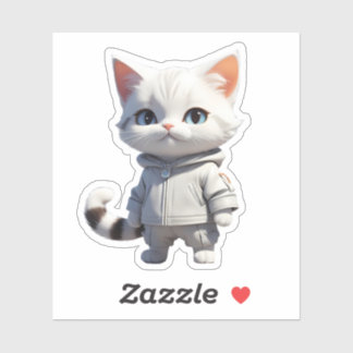 Koele en Schattige kattenillustratie Sticker