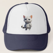 Koele en Schattige kattenillustratie Trucker Pet (Voorkant)