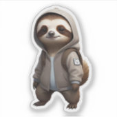 Koele en Schattige luiaard illustratie Sticker (Voorkant)
