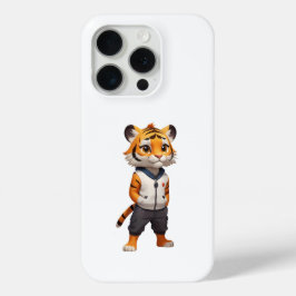 Koele en Schattige tijgerillustratie iPhone 15 Pro Case