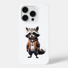 Koele en Schattige wasbeer illustratie iPhone 15 Pro Case