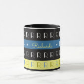 Koele en stijlvolle typografie mok met initiaal R (Midden)