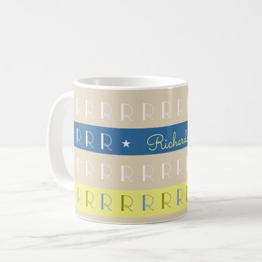Koele en stijlvolle typografie mok met naam (Voorkant links)