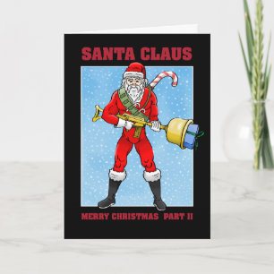 Koele en stoere kerstman feestdagen kaart