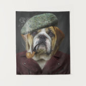 Koele Engelse Bulldog Smoking Pipe Wandkleed (Voorkant)