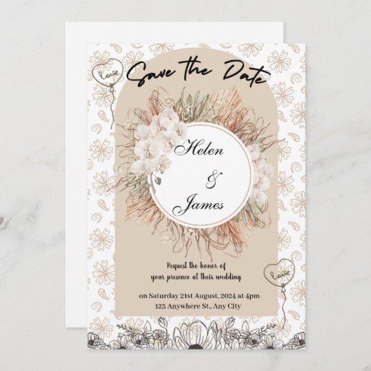 koele esthetische bruiloft kaart (Voorkant / Achterkant)