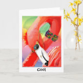 Koele Flamingo Kaart (Gele Bloem)