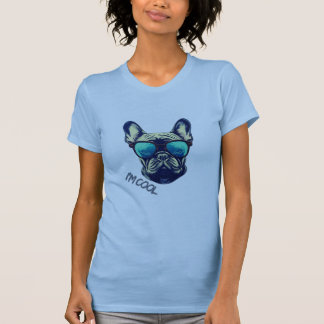 Koele Franse Bulldog in een Zonnebril T-shirt