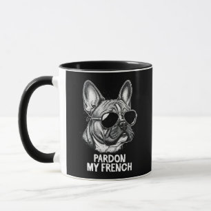 Koele Franse Bulldog met een zonnebril op Mok